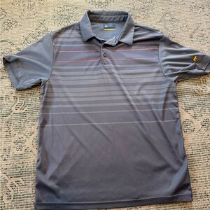 Men's Gray Striped Polo Shirt